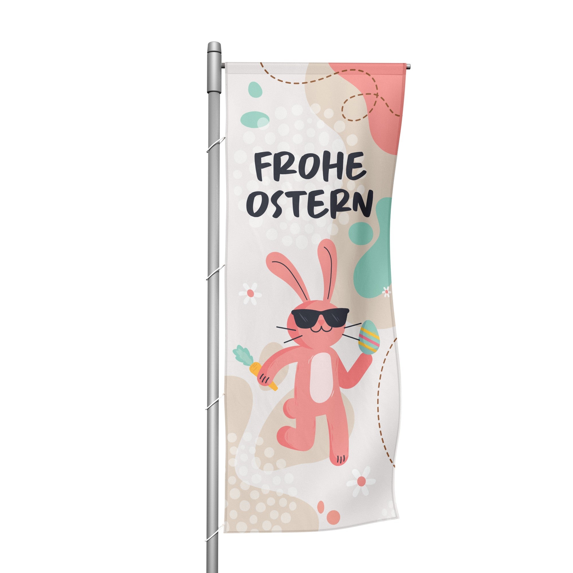 Frohe Ostern Hase - Hochformatfahne